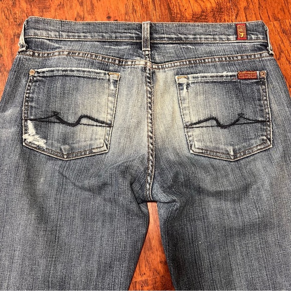 7 For All Mankind Bootcut Jeans Vintage 2005 Distressed Women’s Size 30 Y2K - Picture 3 of 15